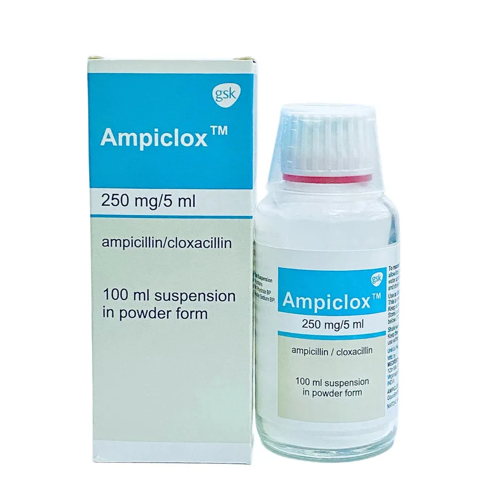 Ampiclox (Ampillin + Cloxacllin) Suspension 250mg/5ml