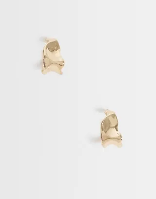 DesignB London sculpted hoop earrings in gold