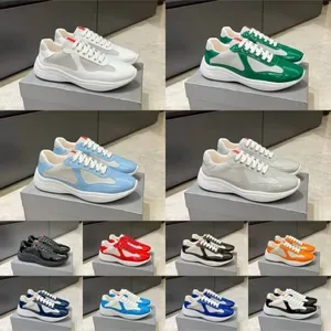 Trainers Americas Cup Luxury Casual Sneakers - Patent Leather & Technical Fabric Runners for Men & Women - Rubber Sole S