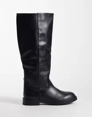 SEQWL Mickey pull on knee boots in black