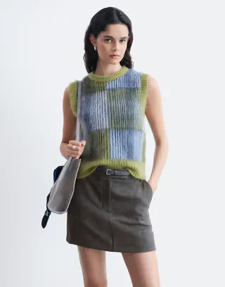 & Other Stories pure wool mini skirt in gray