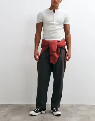 ONLY & SONS straight fit trouser in deep gray