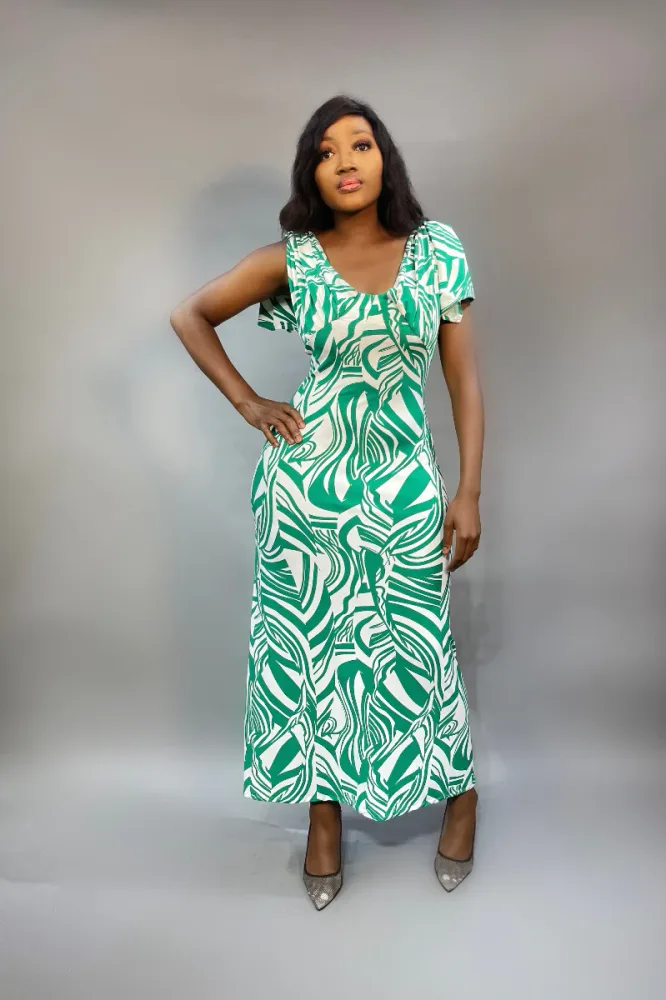 FRILL STRAP MAXI DRESS