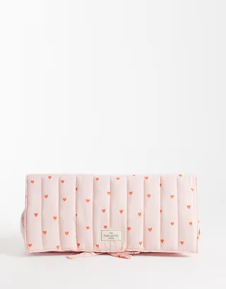 Flat Lay London Hair Tool Travel Case - The bag in Sweet Pink Hearts