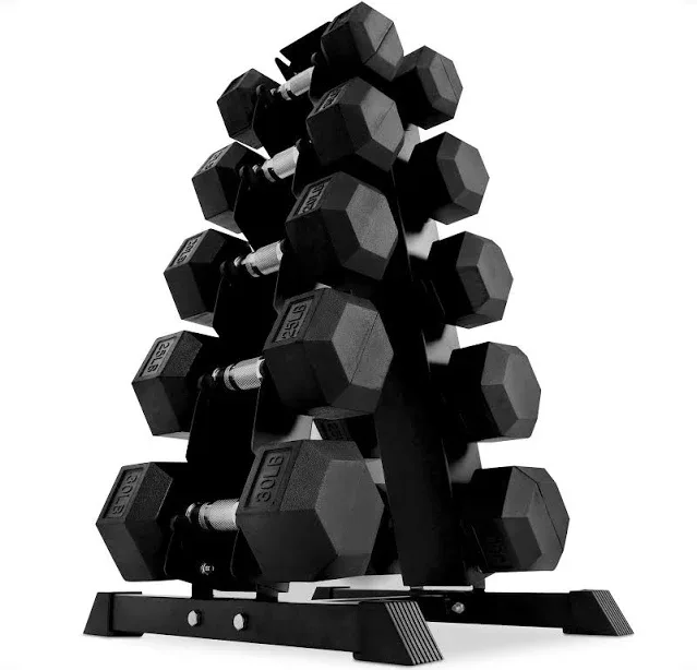 Balancefrom Signature Alloy Steel Encased Hex Dumbbell Set