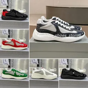 Americas Cup Luxury Sneakers - Breathable Mesh Casual Trainers for Men & Women - High-Quality Patent Leather & Nylon Out