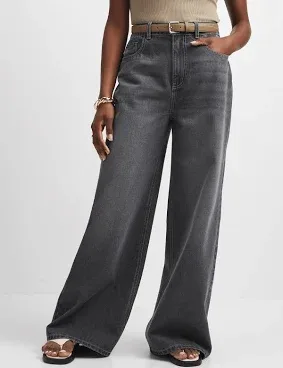 Exact Women's Grey Wide-Leg Jeans WIDE LEG RIGID DENIM GREY. Exact - Sold by Exact