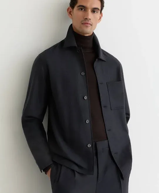Reiss Cooper Wool-Blend Patch-Pocket Overshirt