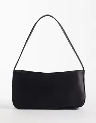 Accessorize satin shoulder bag in black