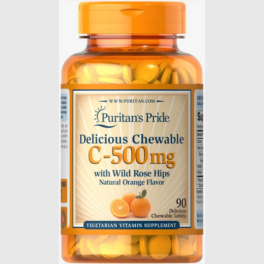 Puritan's Pride Chewable Vitamin C 500mg Tablet x90