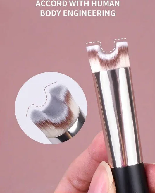 MAANGE Black Dual-Ended Makeup Brush Set Foundation Concealer Contour Blush Powder U-Shaped Contour Foundation Highlight