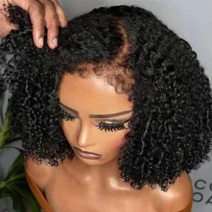 Deep Wave 180% Density Short Bob Lace Front Wig - Pre-Plucked 13x4 Glueless Human Hair Wigs for Black Women