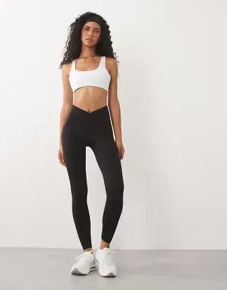 4505 soft touch wrap waist yoga legging in black