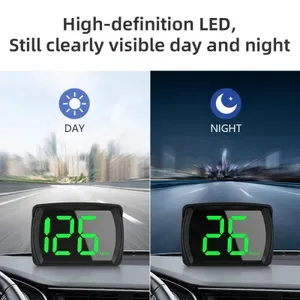 Universal GPS Digital Speedometer Head-Up Display - Large Font HUD Auto Electronics Accessory, KMH/MPH Dual Mode, Univer