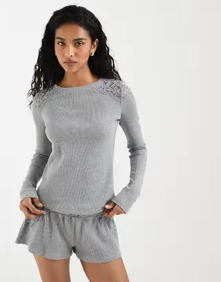 Free People made you blush layering top in heather gray