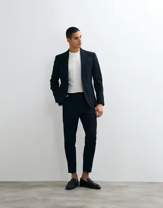 ASOS DESIGN tapered suit set in navy