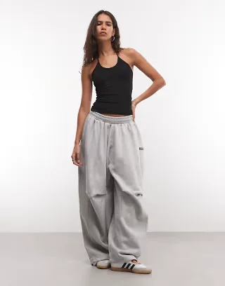 COLLUSION xl baggy sweatpants in gray heather - part of a set