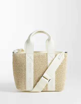 HUGO Red mini tote bag in white