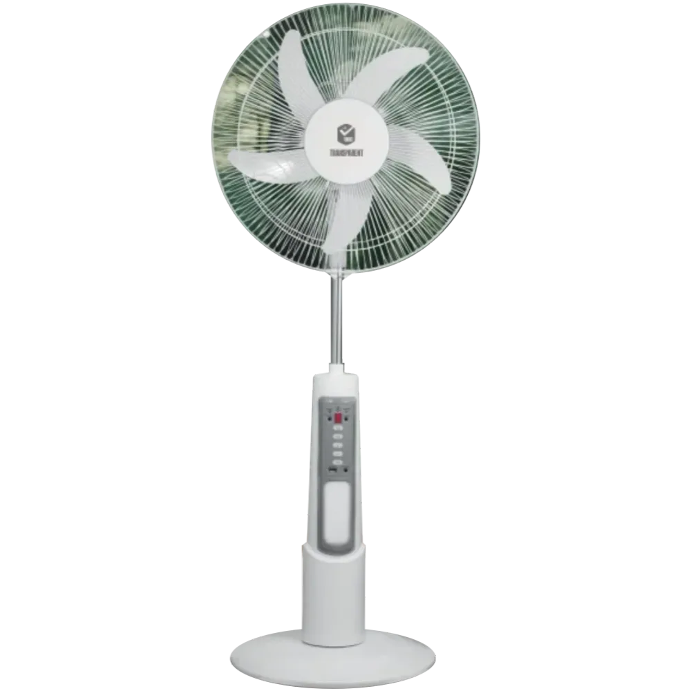 TRANSPARENT 16 Inch Solar Rechargable Fan (RFS1602)