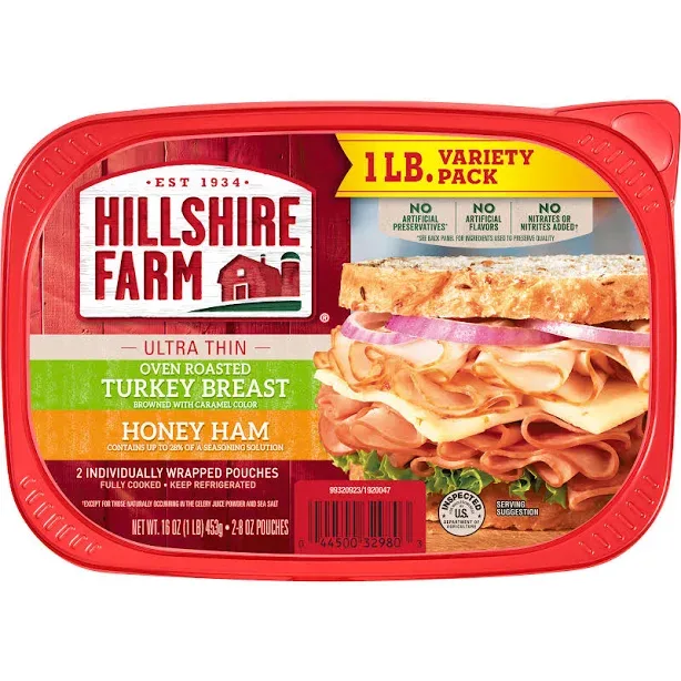 Hillshire Farm Oven Roasted Turkey Breast and Honey Ham Deli Lunch Meat