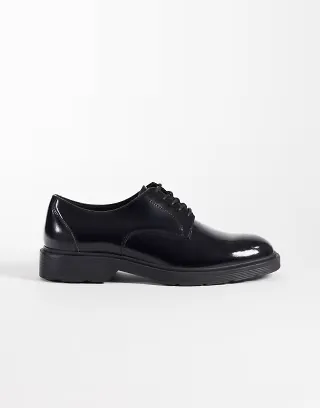 Jack & Jones lace up dress shoes with chunky soles in black