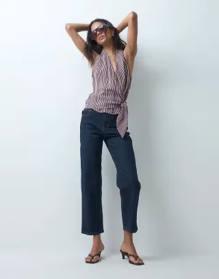 ASOS DESIGN ankle grazer comfort stretch straight leg jeans in rinse wash