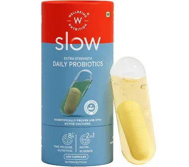 Wellbeing Nutrition Daily Probiotics Gut Health Supplement, 60 Billion CFU, 15+ Clinically Proven Strains in Flaxseed Oi