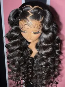 200 Density 13x4 Lace Front Human Hair Wigs - 30-40 Inch Loose Deep Wave Curly Wigs for Women - HD Lace Frontal Natural
