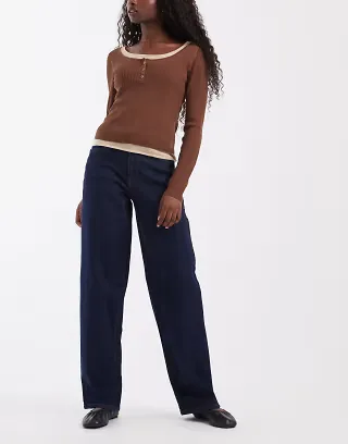 ONLY Tonnie loose jeans in rinsed dark blue