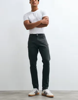 CAPO straight leg cotton-rich chino pants in dark gray