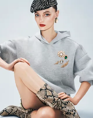 ASOS DESIGN boxy hoodie in heather gray scuba-style fabric