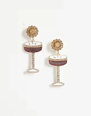 Accessorize espresso martini sparkle drop earrings in brown