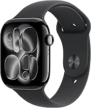 Watch Series 11 GPS 46mm Smartwatch with Jet Black Aluminium Case with Black Sport Band M/L. Sleep Score, Fitness Tracke