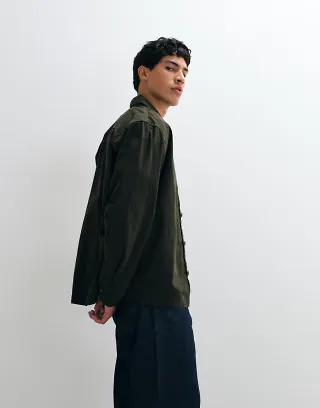 Jack & Jones twill overshirt in dark green
