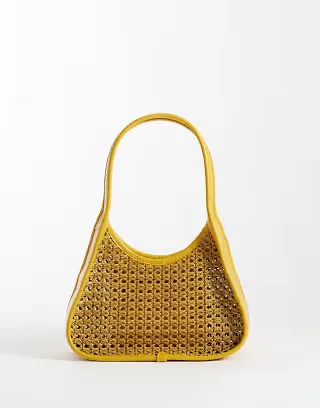 ASOS DESIGN weave shoulder bag in orange