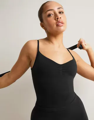 TALA Sculpt Seamless ruched tank top in black heather