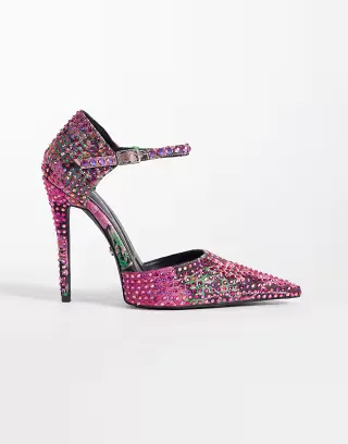 Azalea Wang Daiyya heeled studded pumps in pink